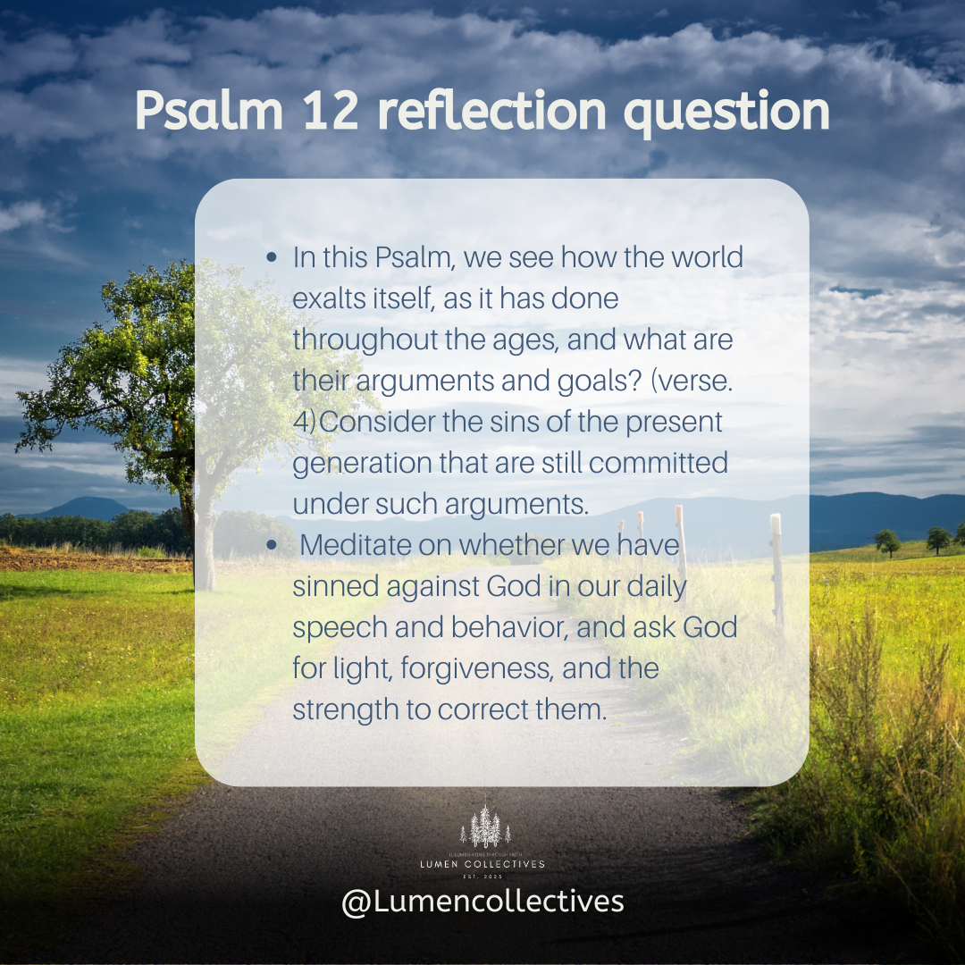 Daily Chapter---Psalm 12 Reflection Question