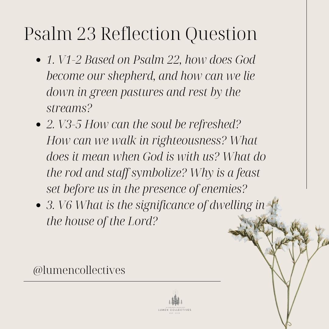 Daily Chapter---Psalm 23 Reflection Question