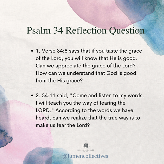 Daily Chapter---Psalm 34 Reflection Question