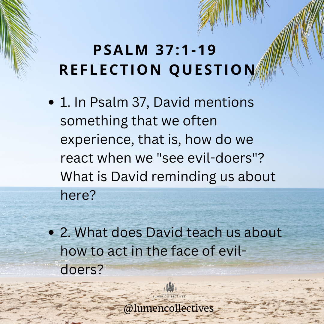 Daily Chapter---Psalm 37:1-19 Reflection Question