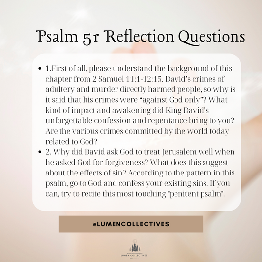 Daily Chapter---Psalm 51 Reflection Question