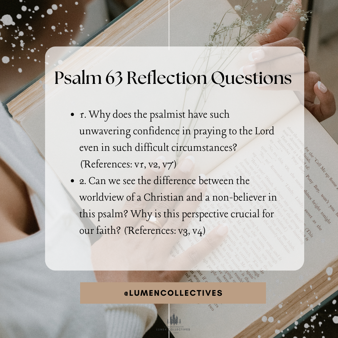 Daily Chapter---Psalm 63 Reflection Question