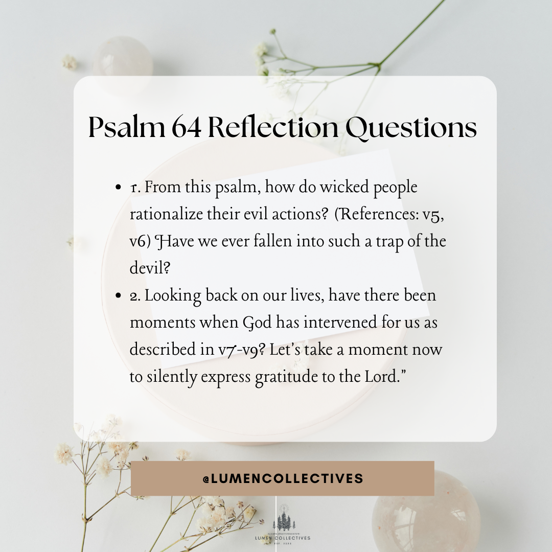 Daily Chapter---Psalm 64 Reflection Question