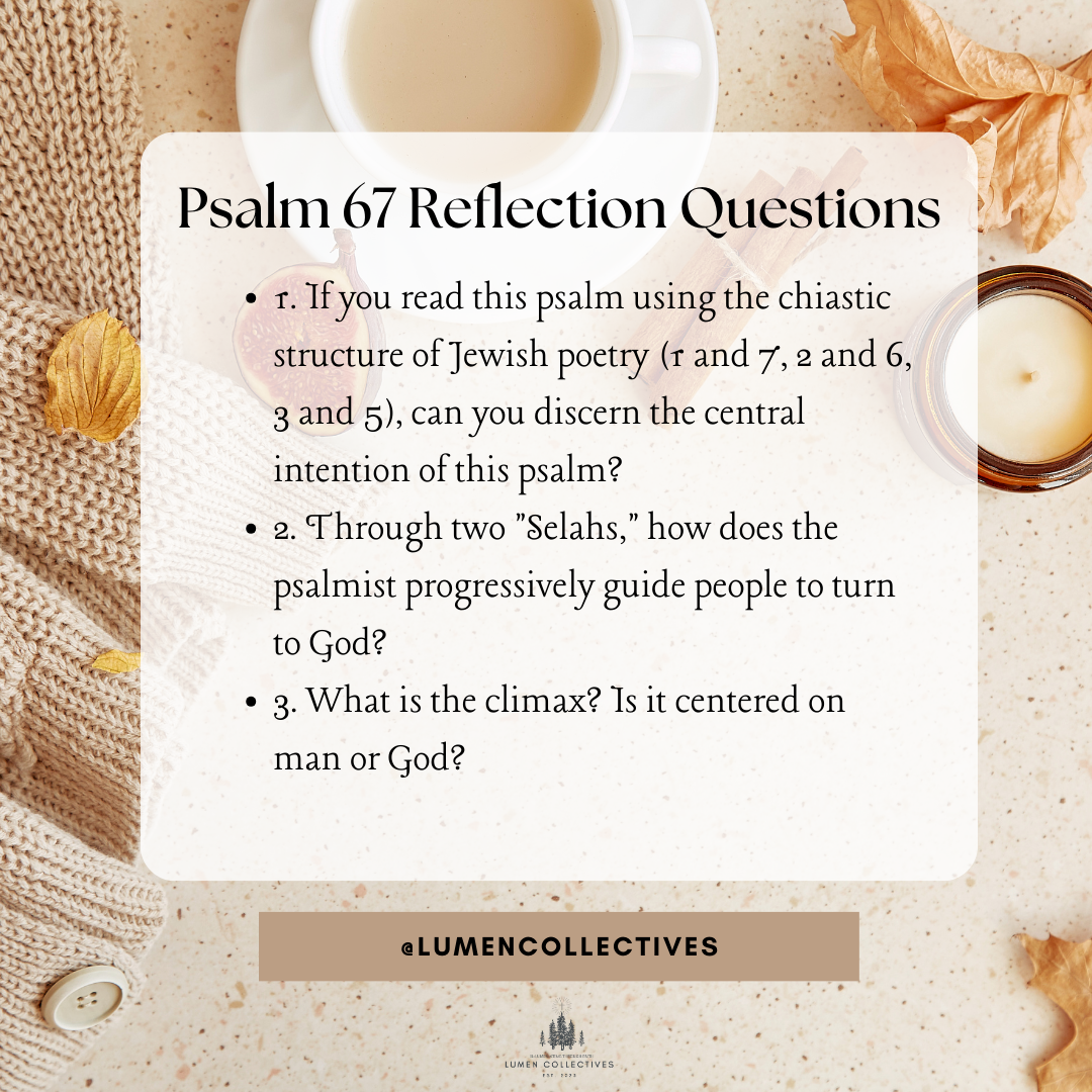 Daily Chapter---Psalm 67 Reflection Question
