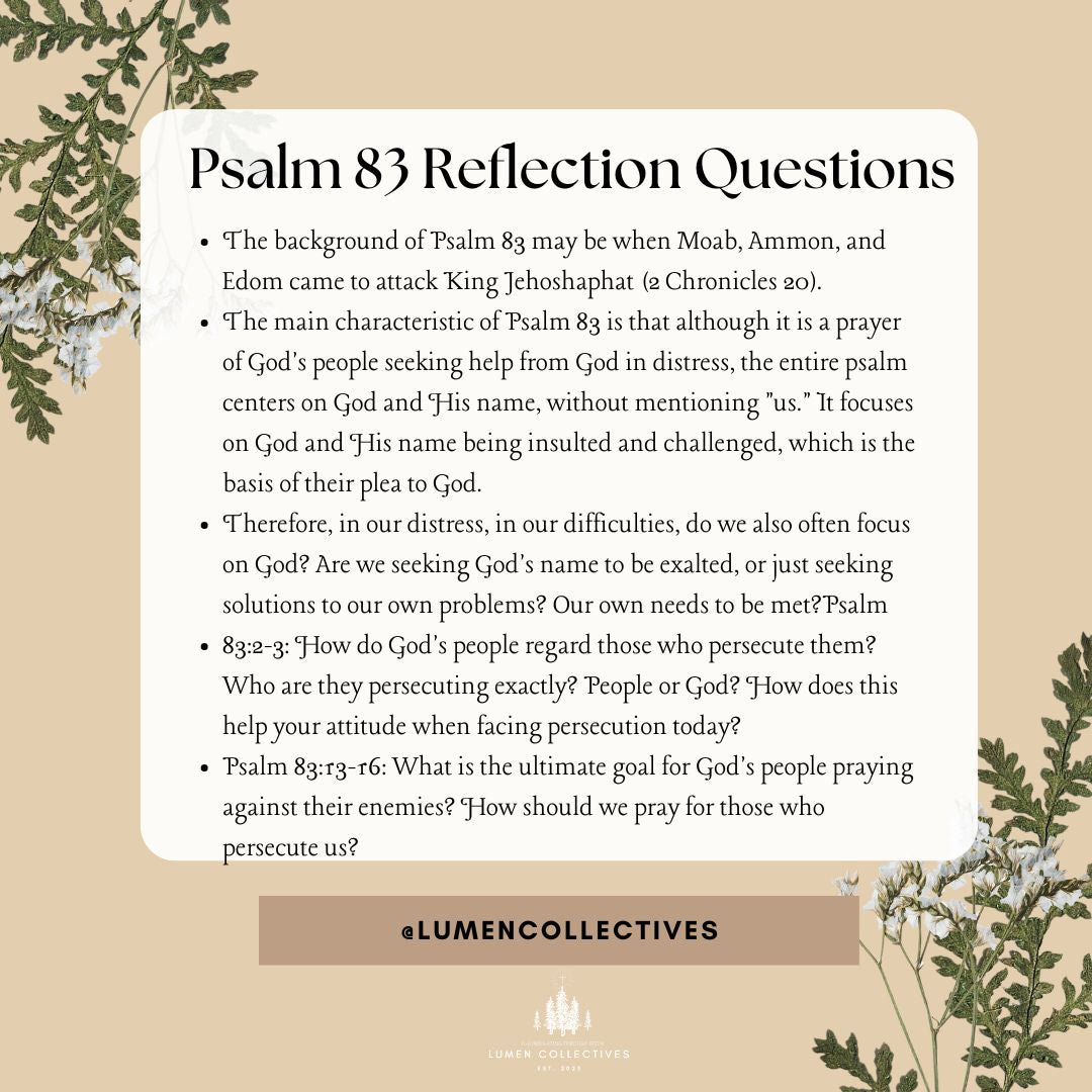 Daily Chapter---Psalm 83 Reflection Question