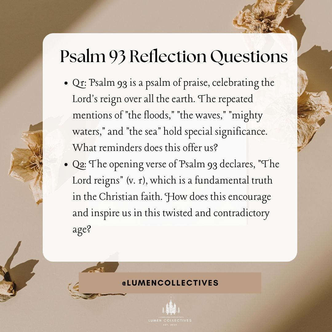 Daily Chapter---Psalm 93 Reflection Question