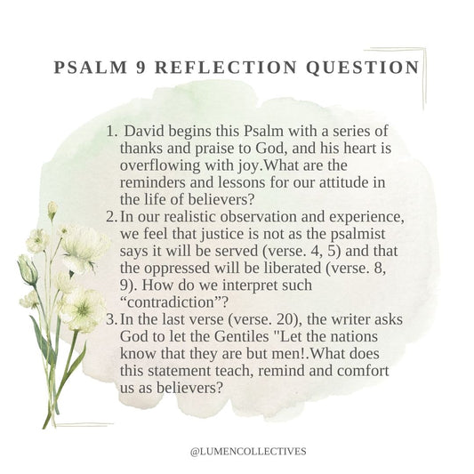 Daily Chapter---Psalm 9 Reflection Question