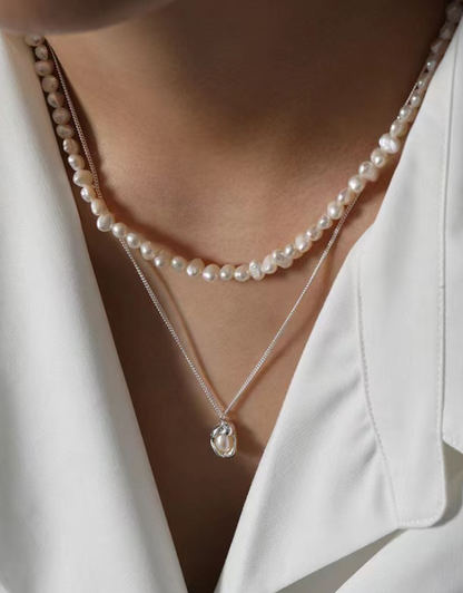 Virtuous woman---freshwater pearl S925 sterling silver necklace