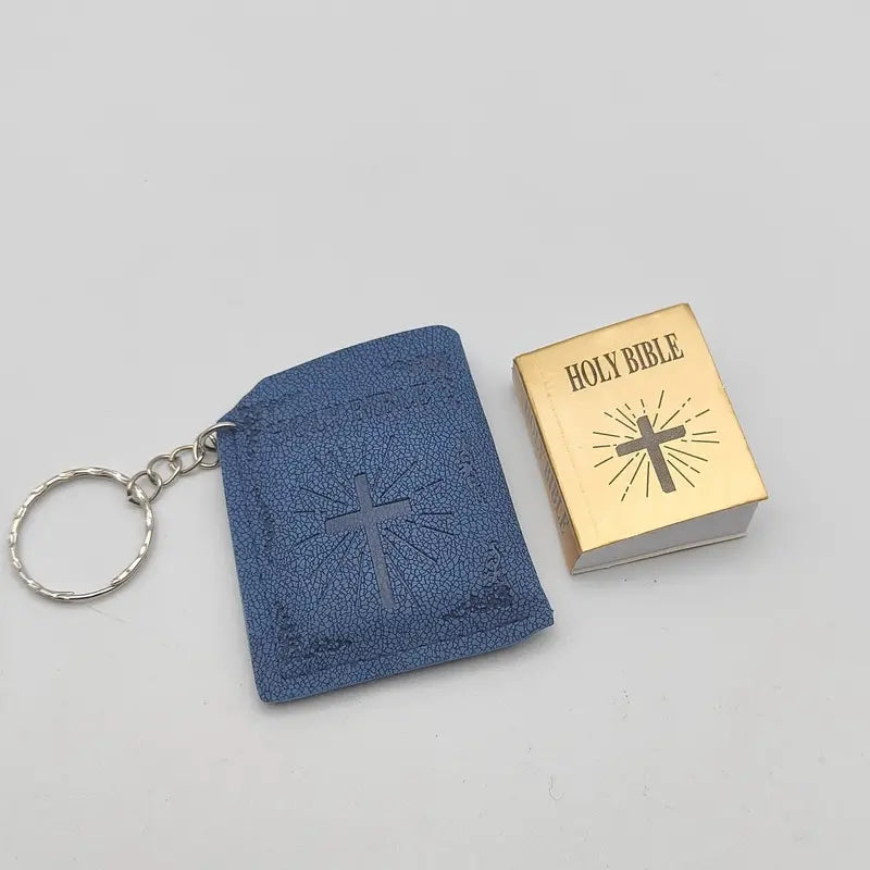 Mini HOLY BIBLE Book Keychain with Purse Bag